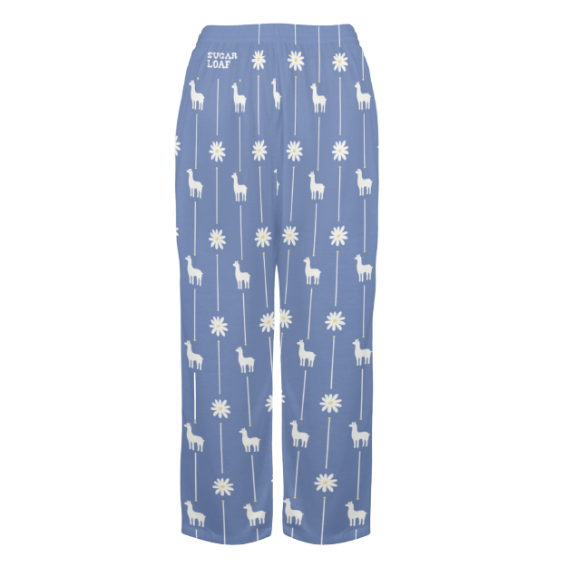 Llama Daisy Women’s Pajama Bottoms, Blue